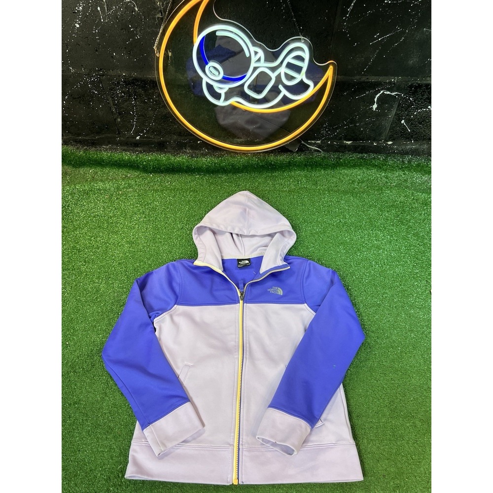 The North Face Purple Full Zip Up Hoodie Jacketβ Girls Long Sleeve Pockets L
